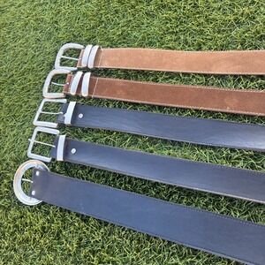 Lot of 5 Women's Medium Vintage Leather Style Suede Belts Silver Buckle Western
